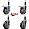 Service Caster 4'' Maroon Poly Swivel 1-1/8'' Expanding Stem Caster Set 2 Total Lock Brakes, 4PK SCC-EXTTL20S414-PPUB-MRN-2-S-2-118 - alternate 3